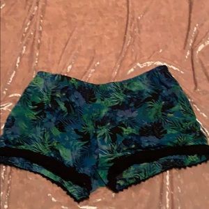 Hawaiian print sheer shorts